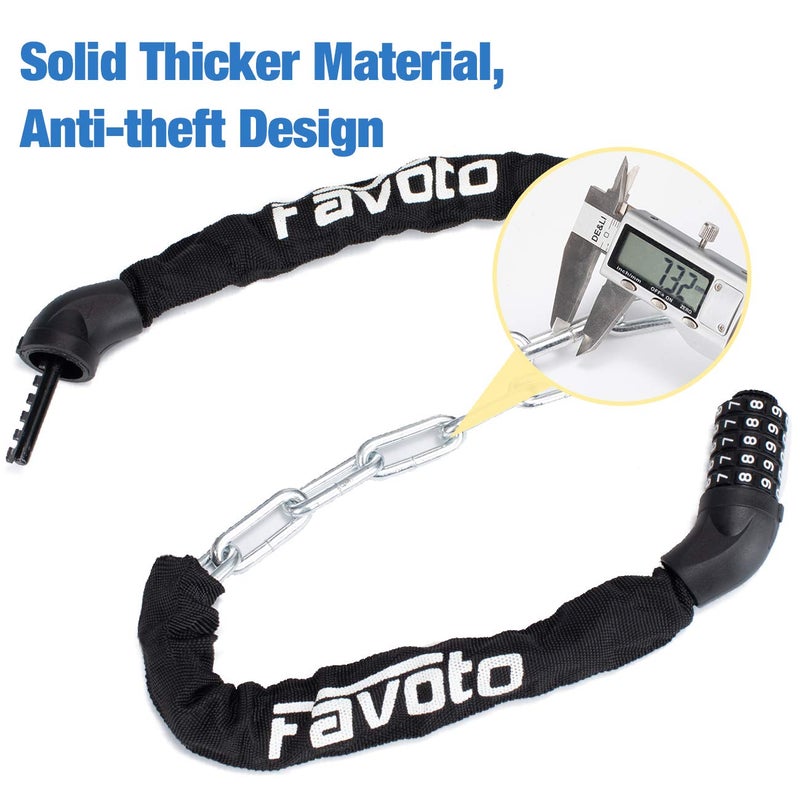 Favoto Bike Chain Lock, 5 Digit Combination Anti-Theft Bicycle Lock, 3.3 feet Long, Ideal for Outdoor Motorcycle E-bike Bikes Gate Fence Ladder Lawn Mower - Image 4